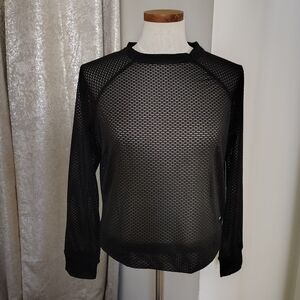 Bebe Sport Black Mesh Top
